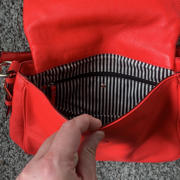 Neon coral orange Kate Spade handbag purse - Picture 4 of 9